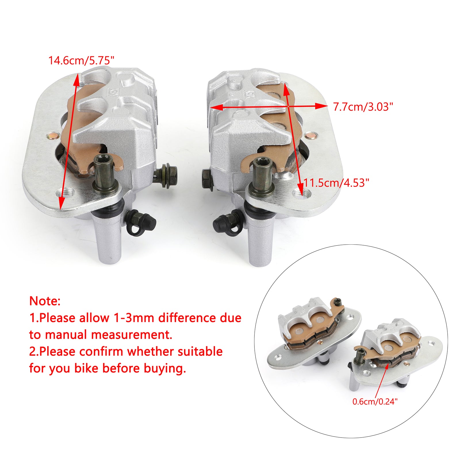 12-13 Yamaha YXR700F Rhino 700 Hunter Sports Conjunto de pinza de freno trasero