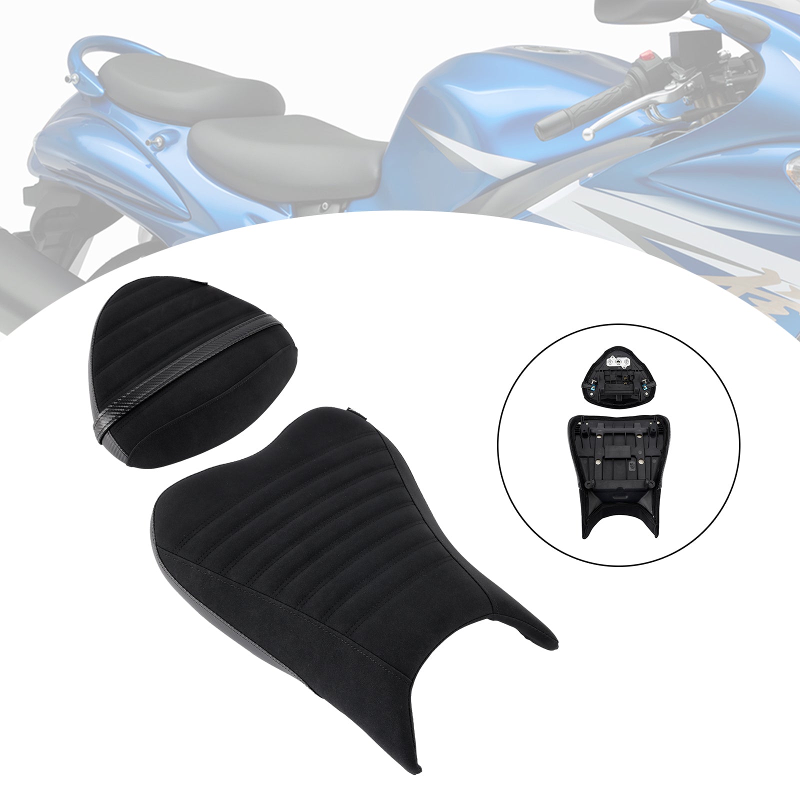 2022-2024 Suzuki Hayabusa Gsx1300R Driver&Passenger Seat Kit Cushion Black1