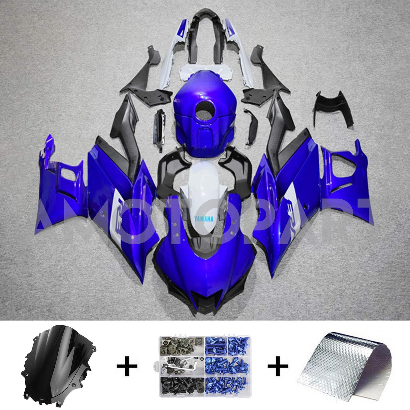 Amotopart 2022-2024 Yamaha YZF-R3 R25 Blue Style2 Fairing Kit