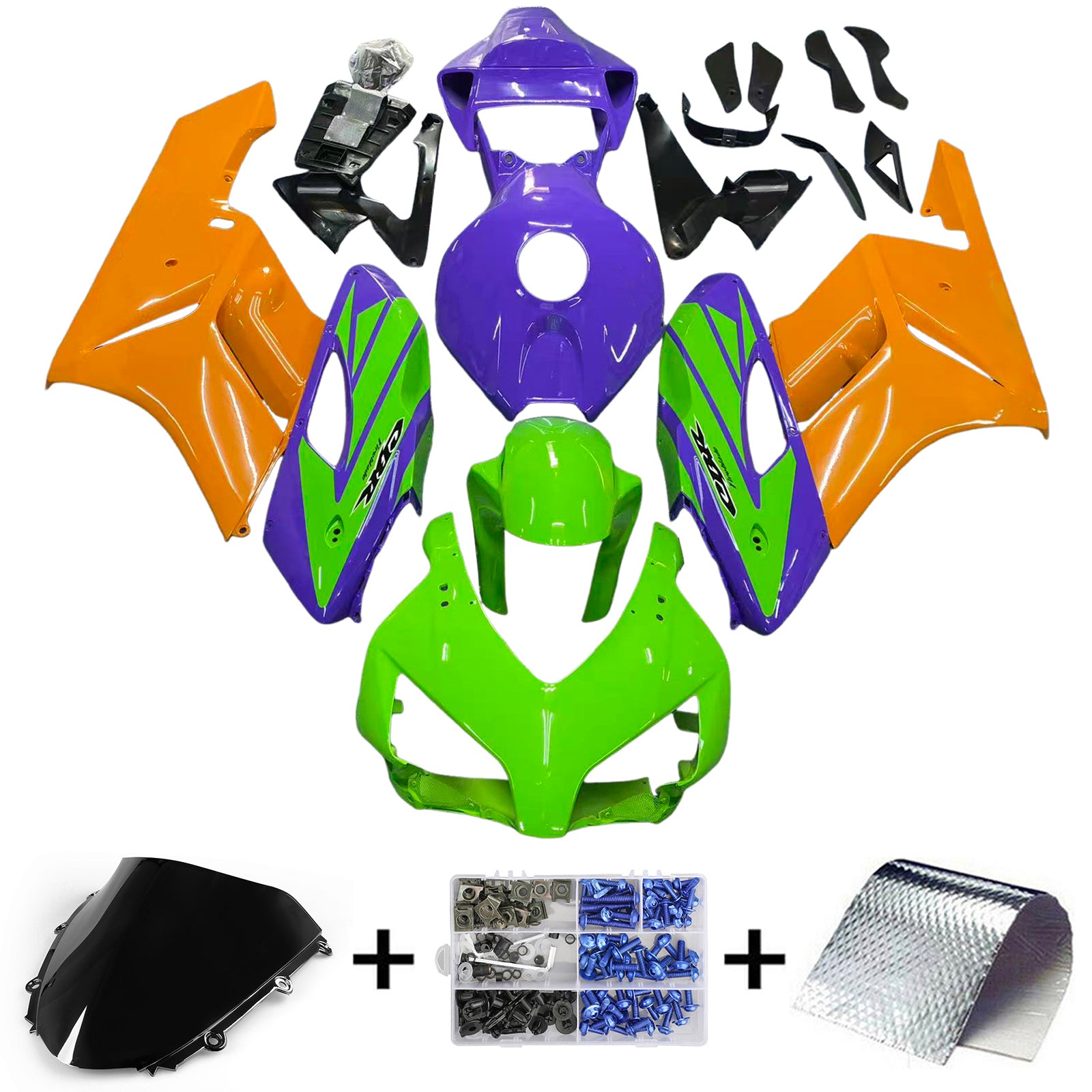 Amotopart 2004-2005 Honda CBR1000RR Green Orange Purple Fairing Kit