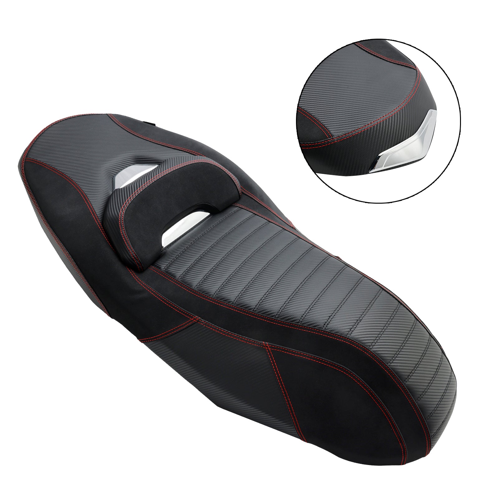 23-24 Yamaha X-Max 300 Asiento de pasajero con cojín completo para color rojo