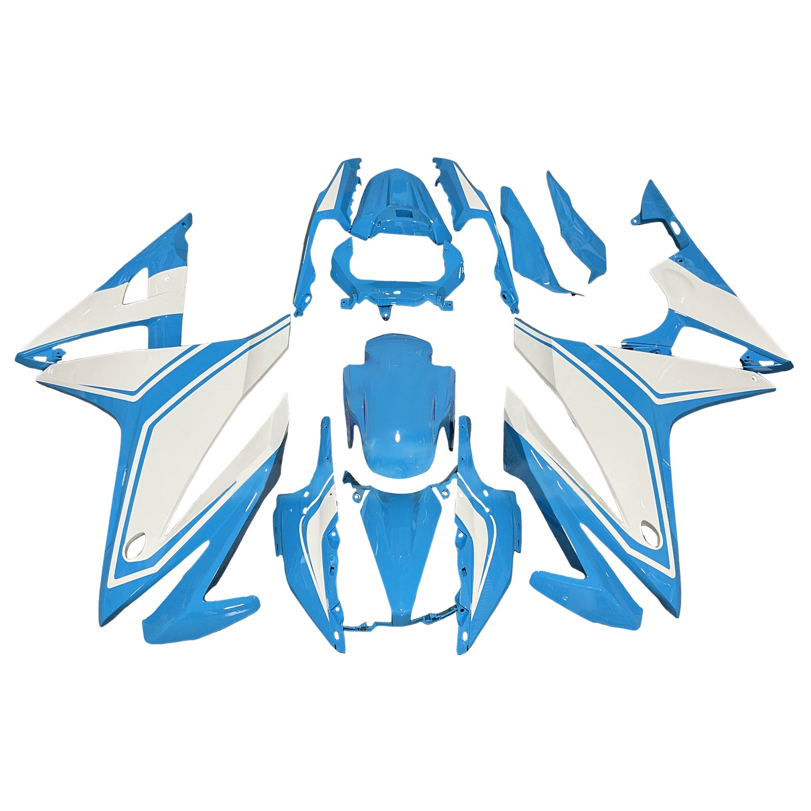 IAmotopart 2016-2018 Honda CBR500R Light Blue White Fairing Kit