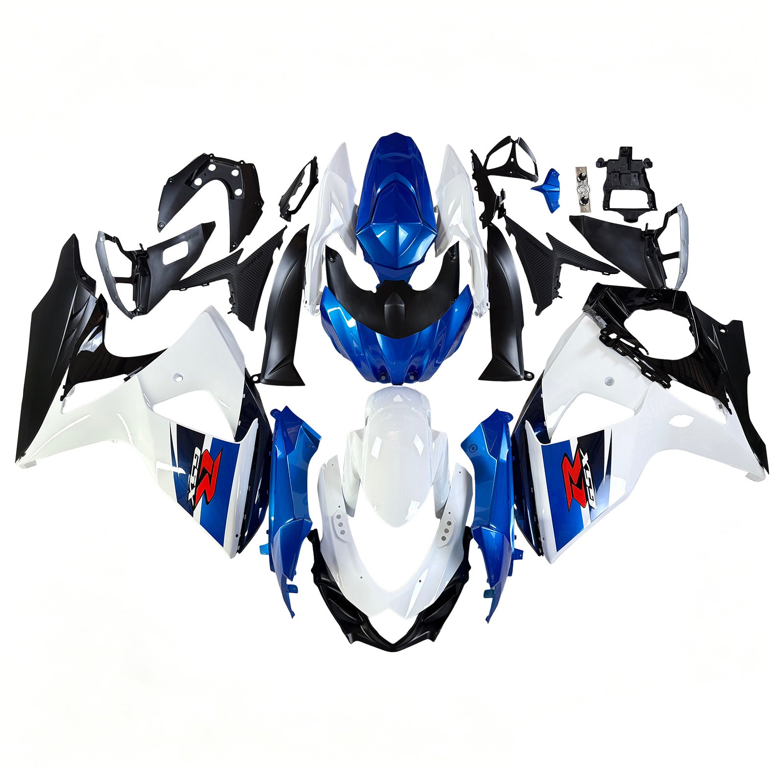 Amotopart 2009-2016 Suzuki GSXR1000 Kit de carenado blanco azul