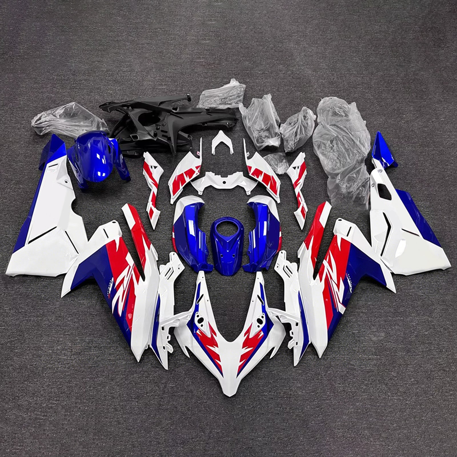 Amotopart 2023-2024 Honda CBR250RR White/Blue/Red Fairing Kit