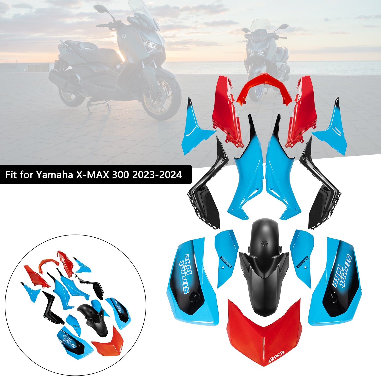Amotopart 2023-2024 Yamaha x Max 300 Kit de carénage