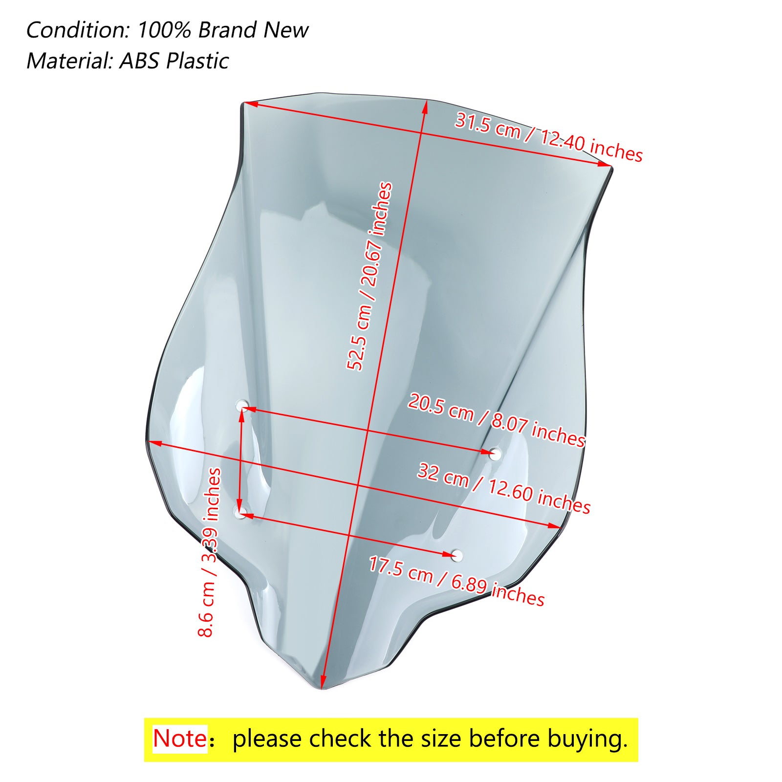 Honda CB500X 2013-2023 ABS Plastic Motorcycle Windshield Windscreen