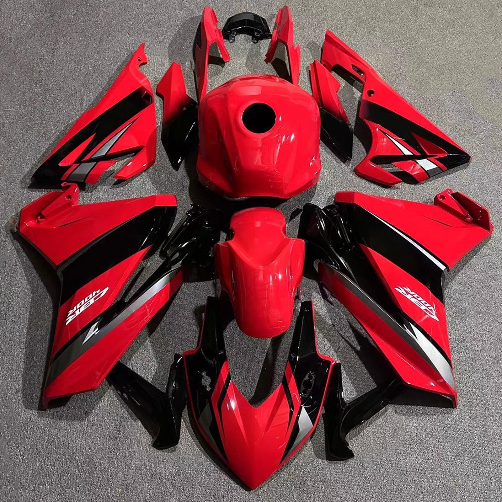 Amotopart 2022 Honda CBR400R Red/Black Fairing Kit