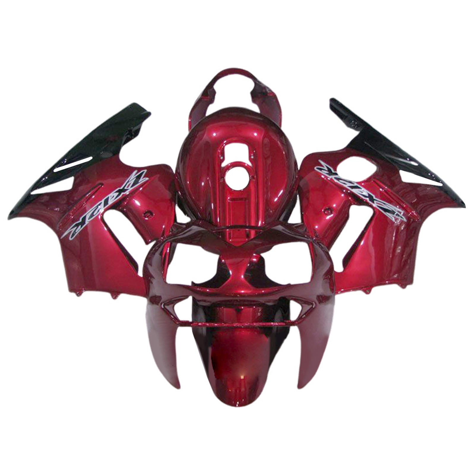 Amotopart 2002-2005 Kawasaki ZX12R Glossy Red & Black Fairing Kit