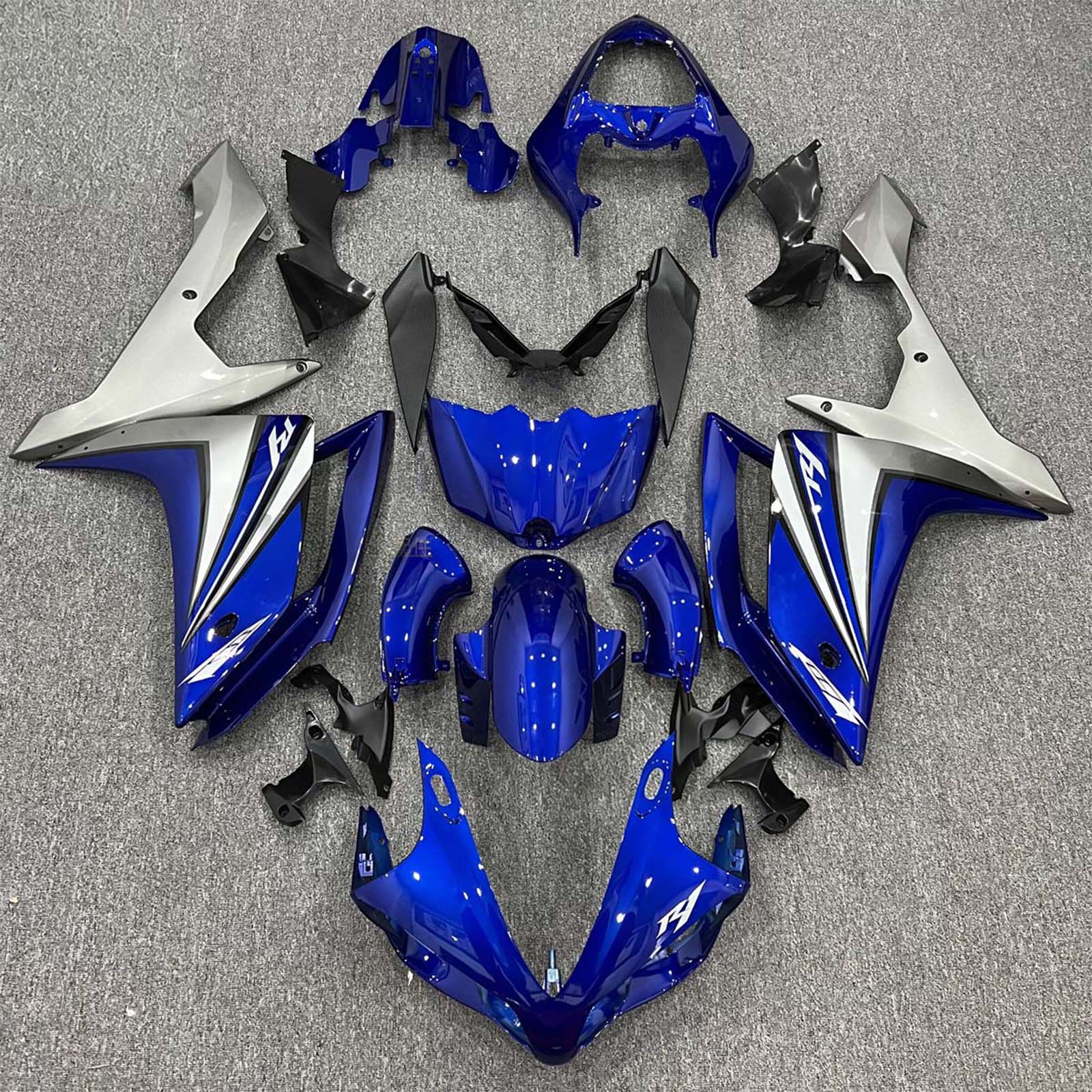 Amotopart 2007-2008 Yamaha YZF 1000 R1 Blue/Silver Fairing Kit