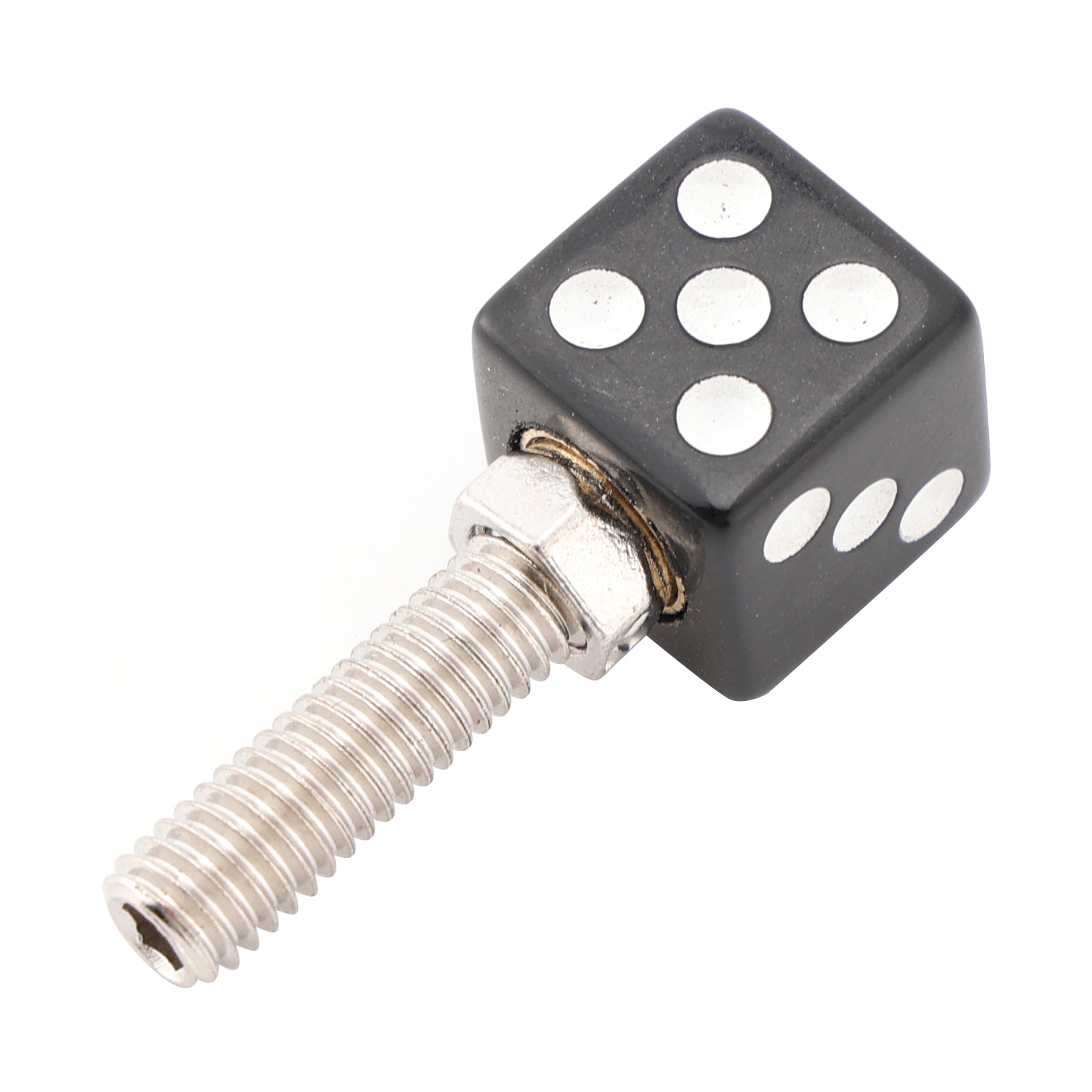 4x Custom DICE License Plate Bolt Screw Black Plastic Motorcycle Chopper Bobber