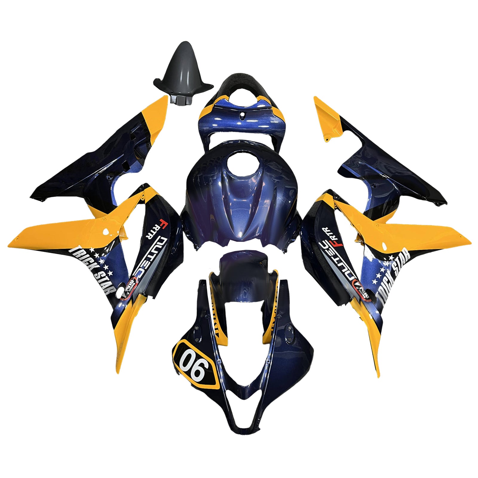 AMOTOPART 2007-2008 HONDA CBR600RR Dark Blue Yellow Geelbeurskit