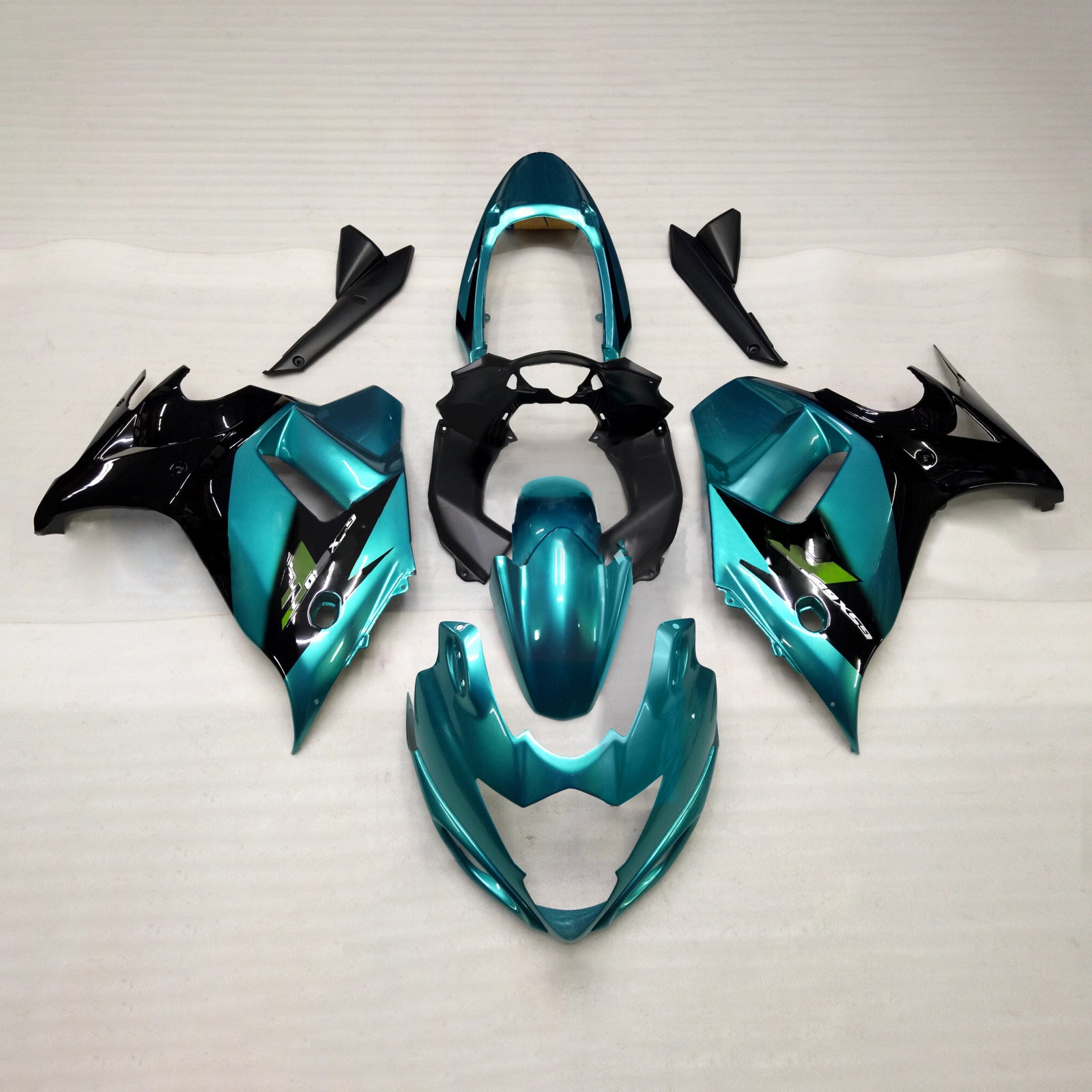 Amotopart 2008-2013 Suzuki GSX650F Green Black Fairing Kit