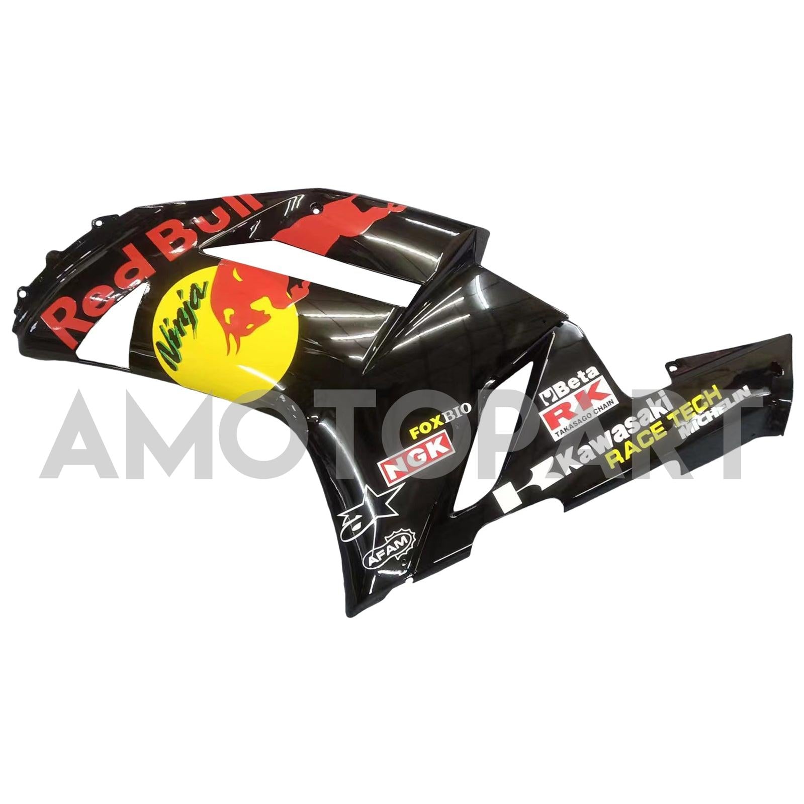 Amotopart 2007-2008 Kawasaki ZX6R 636 Black Fairing Kit