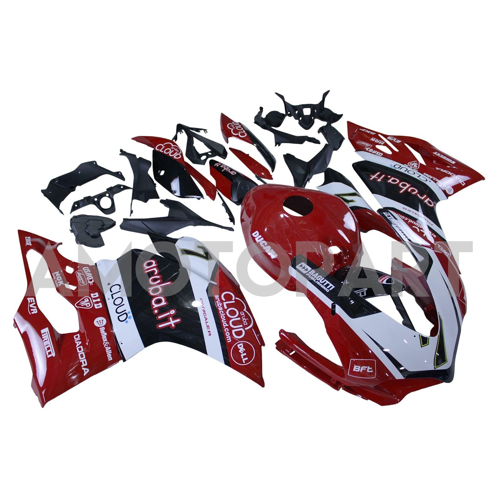 Amotopart 2015-2020 Ducati 959 White Red Black Fairing Kit