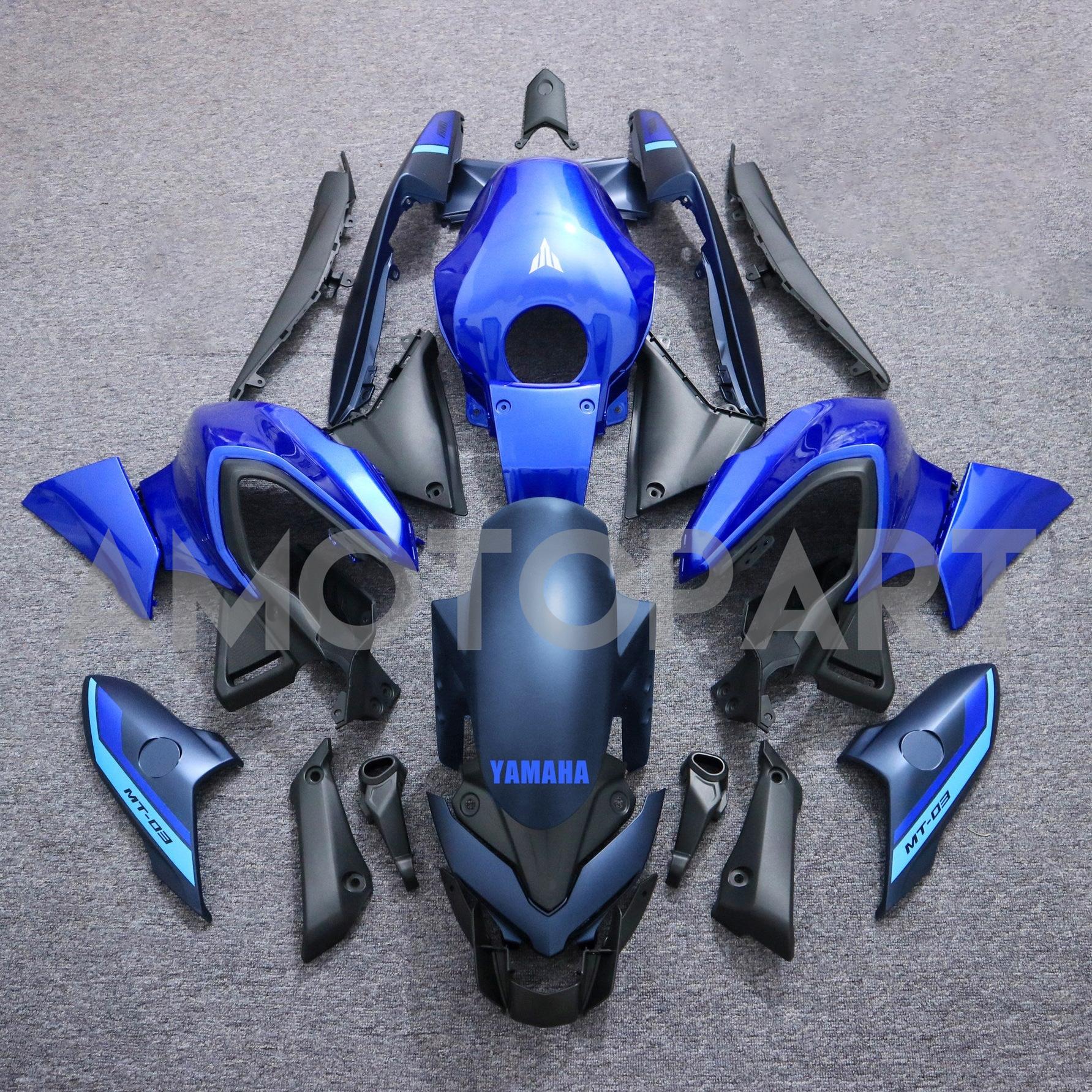Amotopart 2021-2024 Yamaha MT-03 Blue Fairing Kit