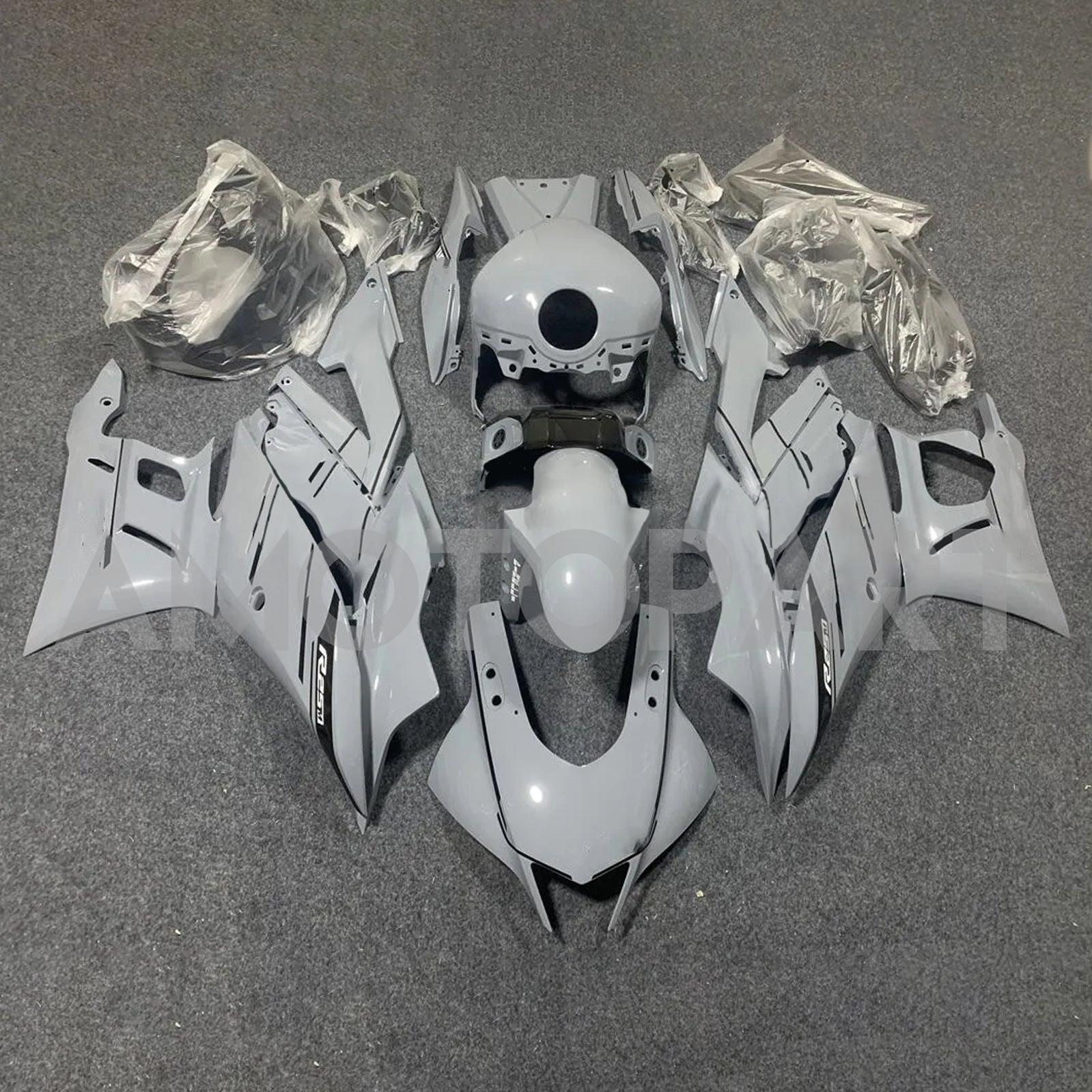 Amotopart 2019-2021 Yamaha YZF-R3 R25 Black White Fairing Kit