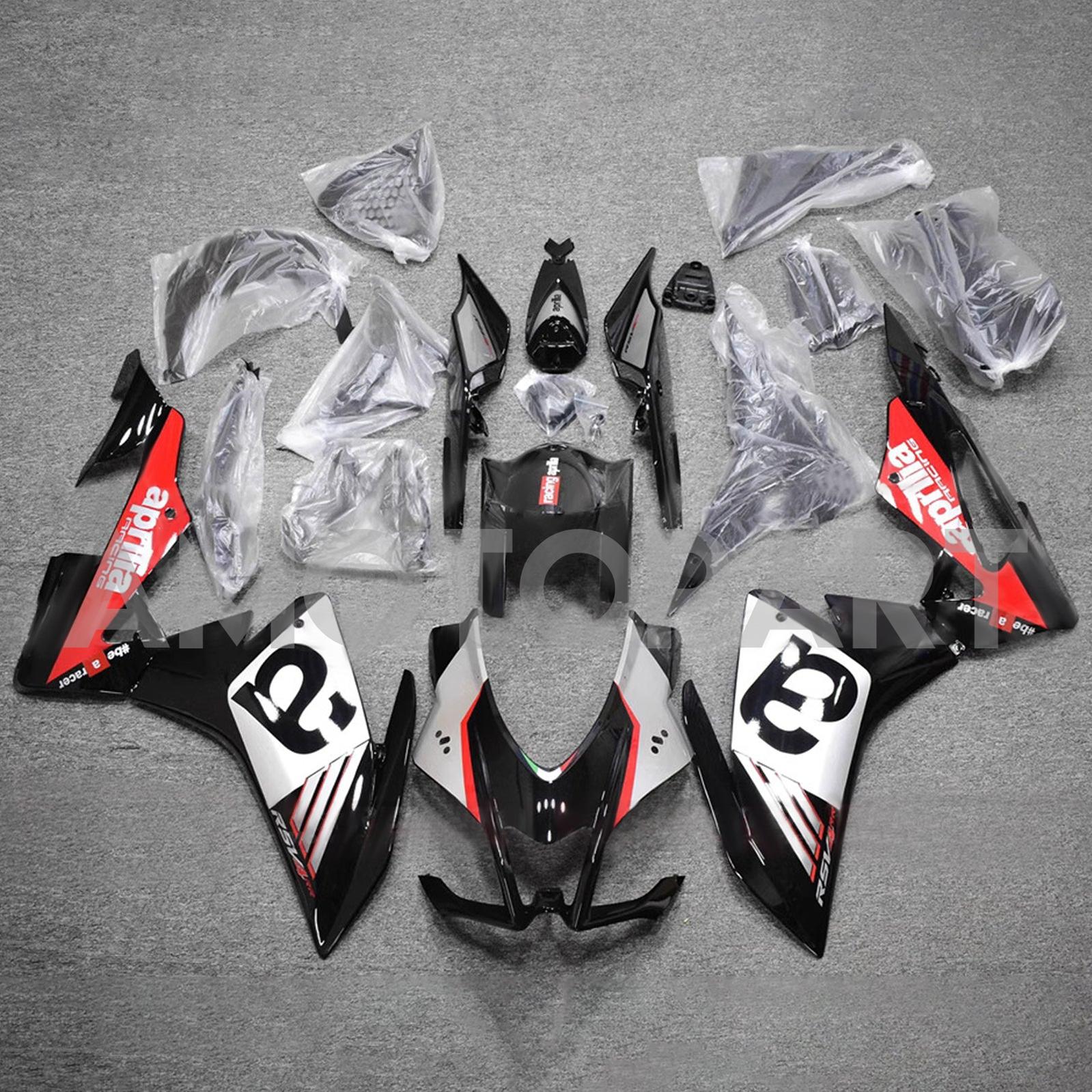 Amotopart 2016-2020 Aprilia RSV4 1000 Black White Red Fairing Kit