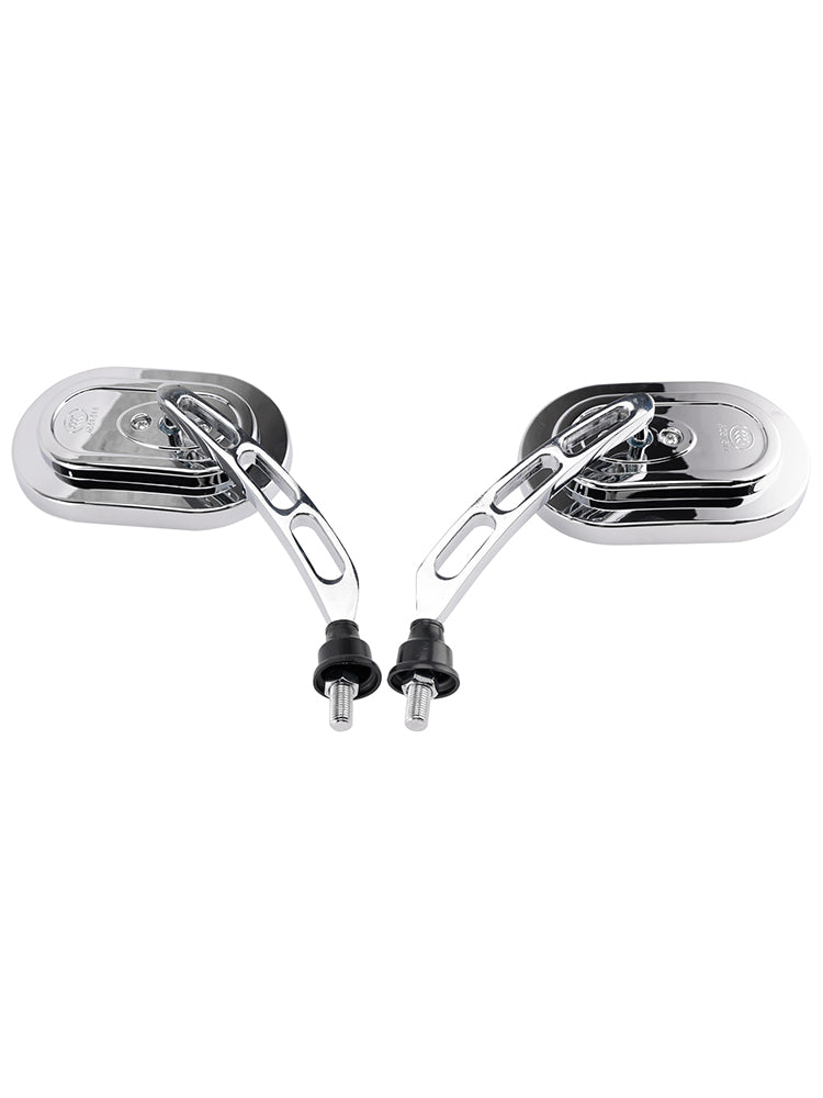 M10 Metric Motorbike Motorcycle Chrome Rearview Mirrors Compatible
