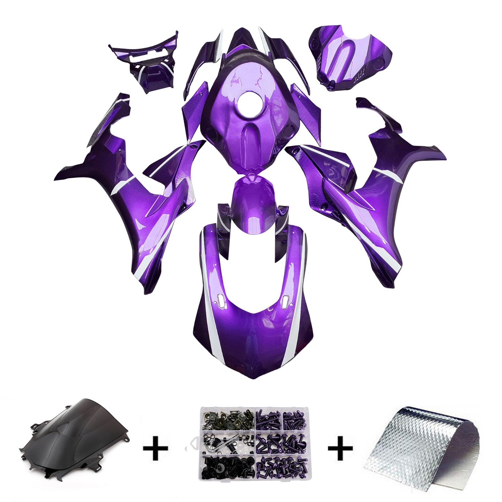 Amotopart 2015-2019 Yamaha YZF-R1 Purple Fairing Kit
