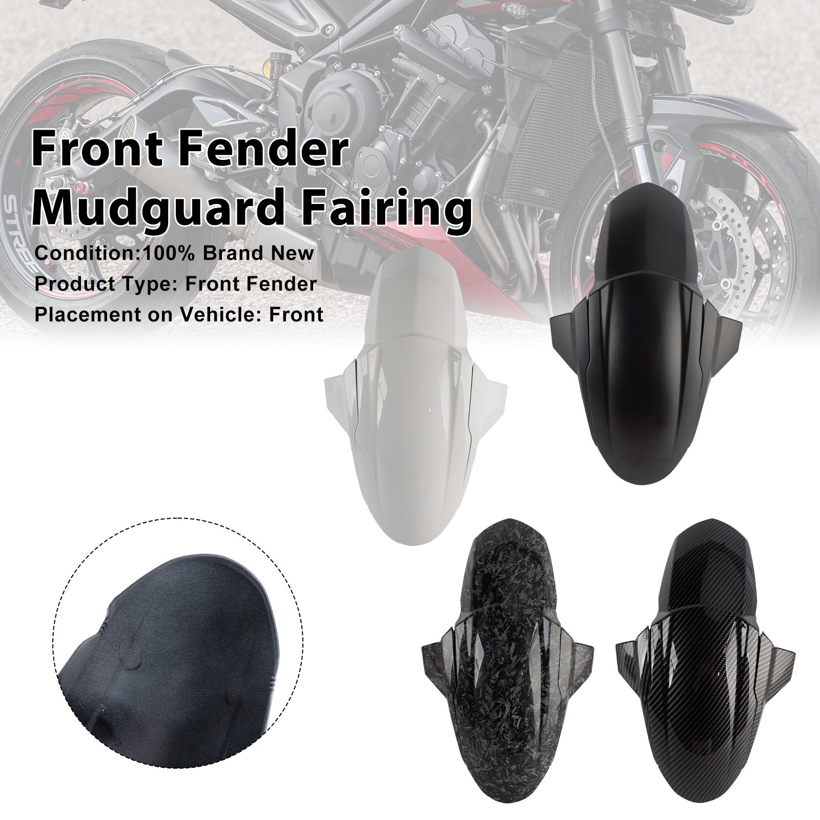 Street Triple 765 R RS 2020-2025 Front Fender Mudguard Fairing