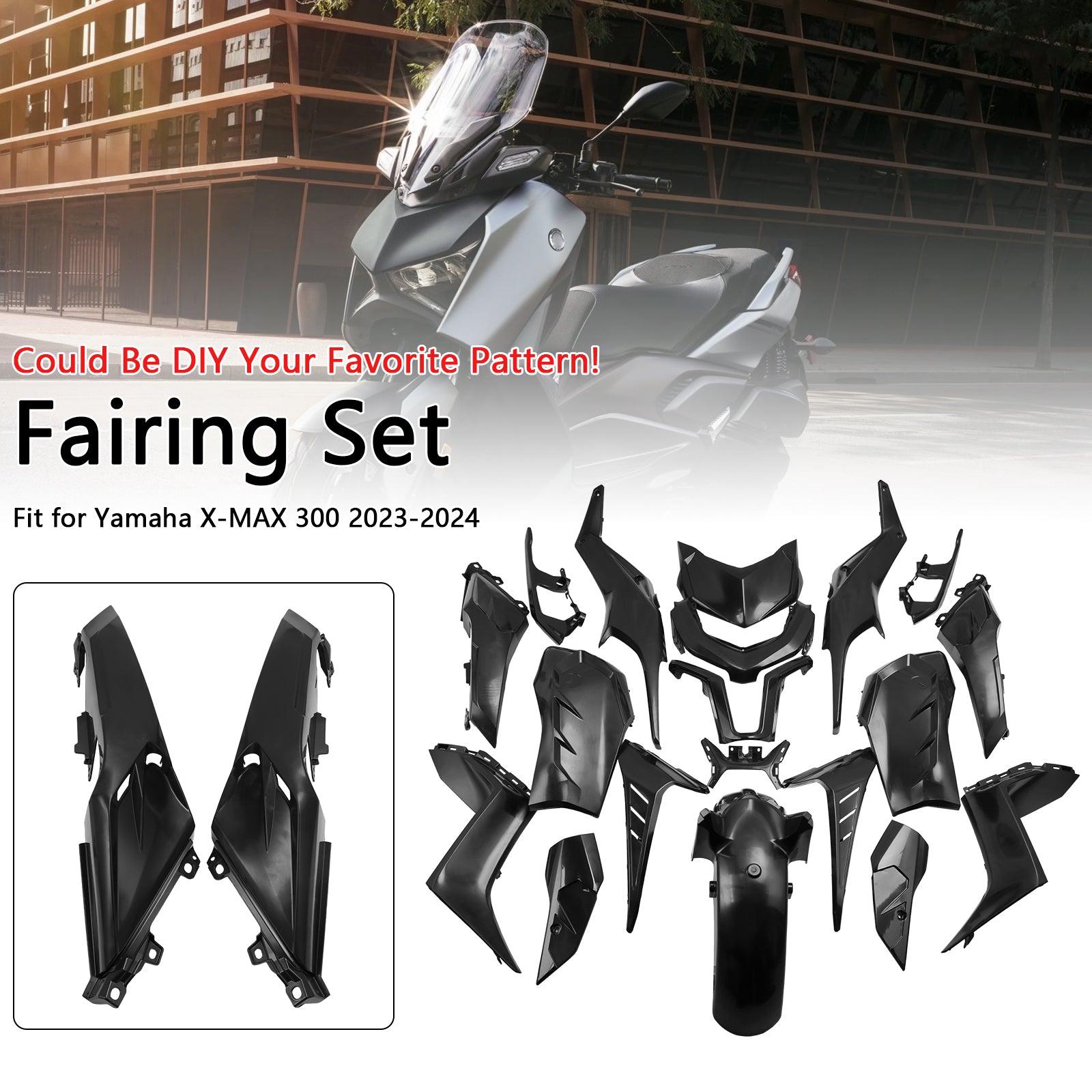 Amotopart 2023-2024 Yamaha X-MAX 300 Unpainted Fairing Kit