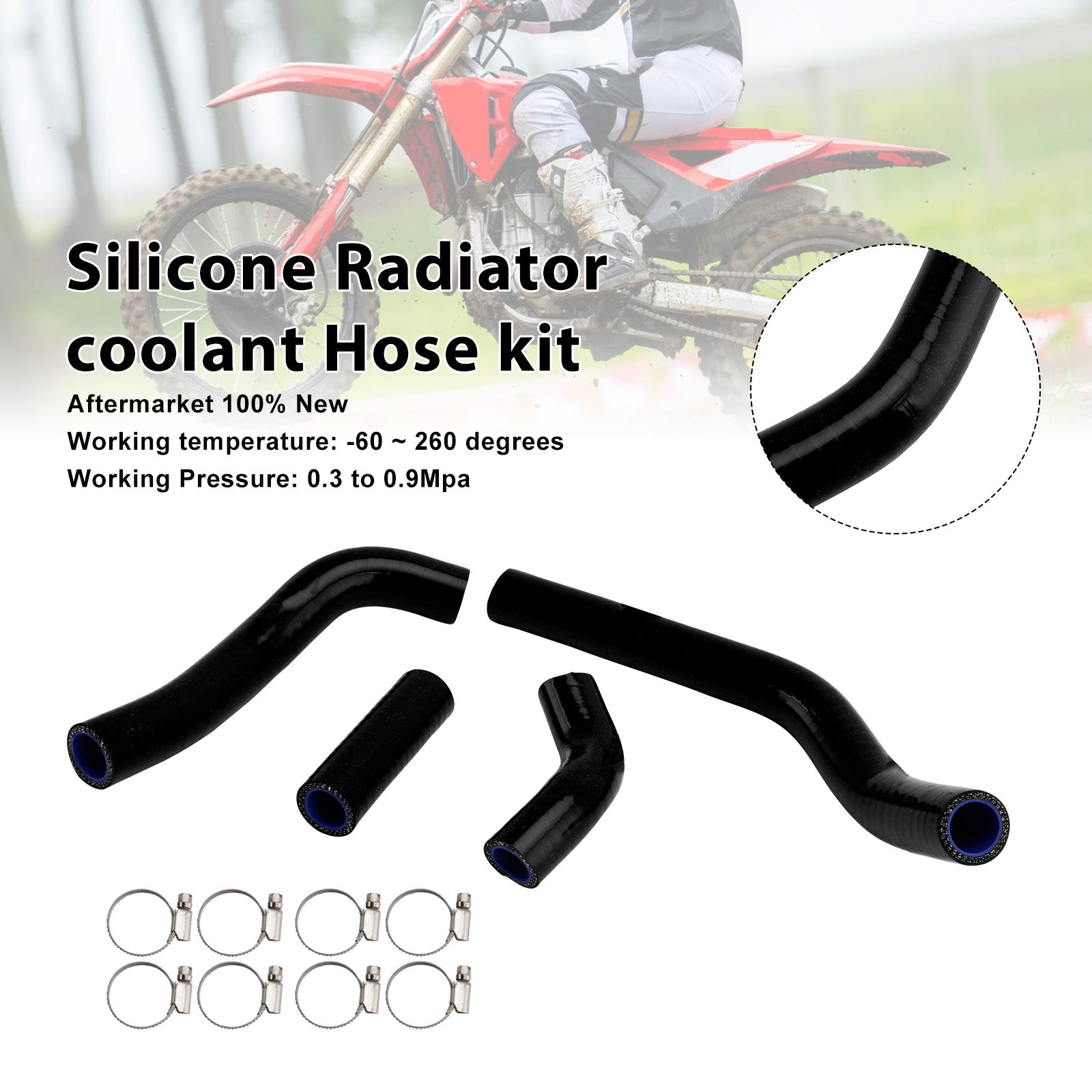 Honda CRF450R RX RWE 21-25 Silicone Radiator coolant Hose kit