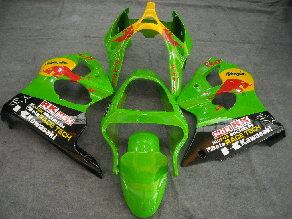 Amotopart Kawasaki 2000-2002 ZX6R 636 & 2005-2008 ZZR600 Green Fairing Kit