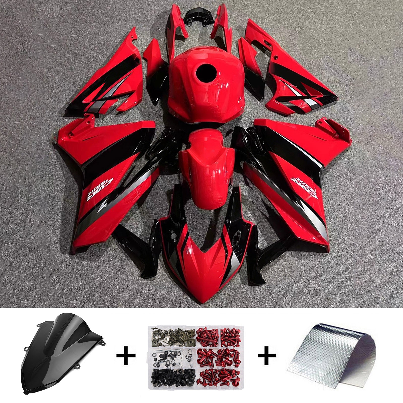 Amotopart 2022 Honda CBR400R Red/Black Fairing Kit
