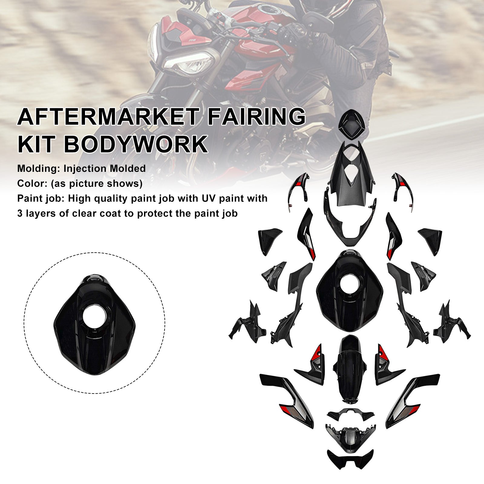 Amotopart 2023–2025 Triumph Street Triple 765 R/RS Verkleidungsset-Kollektion