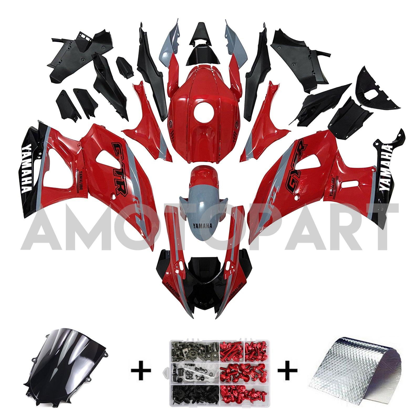 Amotopart 2021-2025 Yamaha YZF-R7 Gradient Red&Grey Fairing Kit
