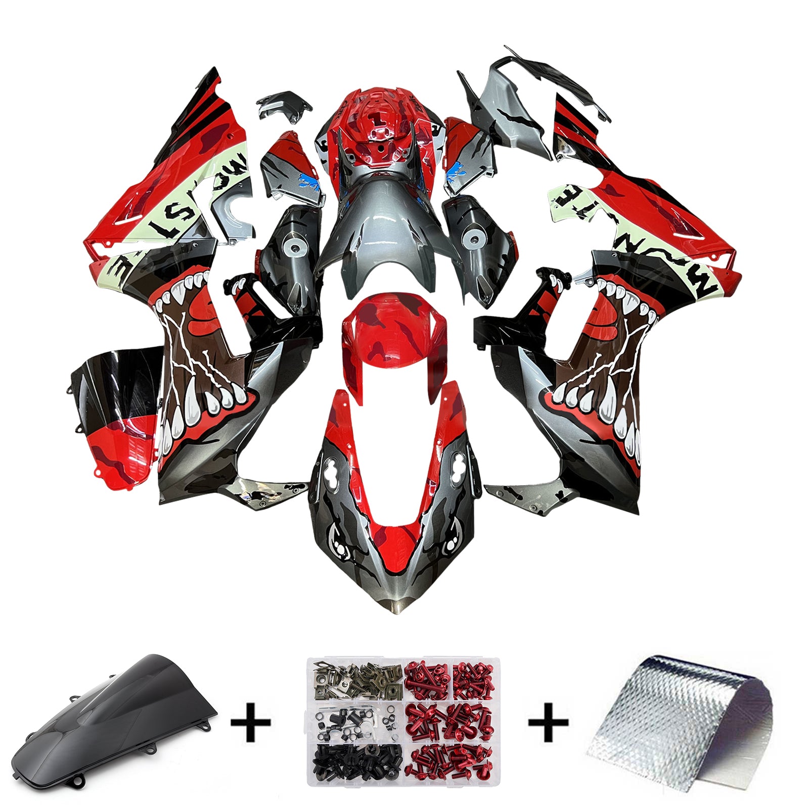 Amotopart 2017-2023 Honda CBR1000RR Kit de carénage rouge