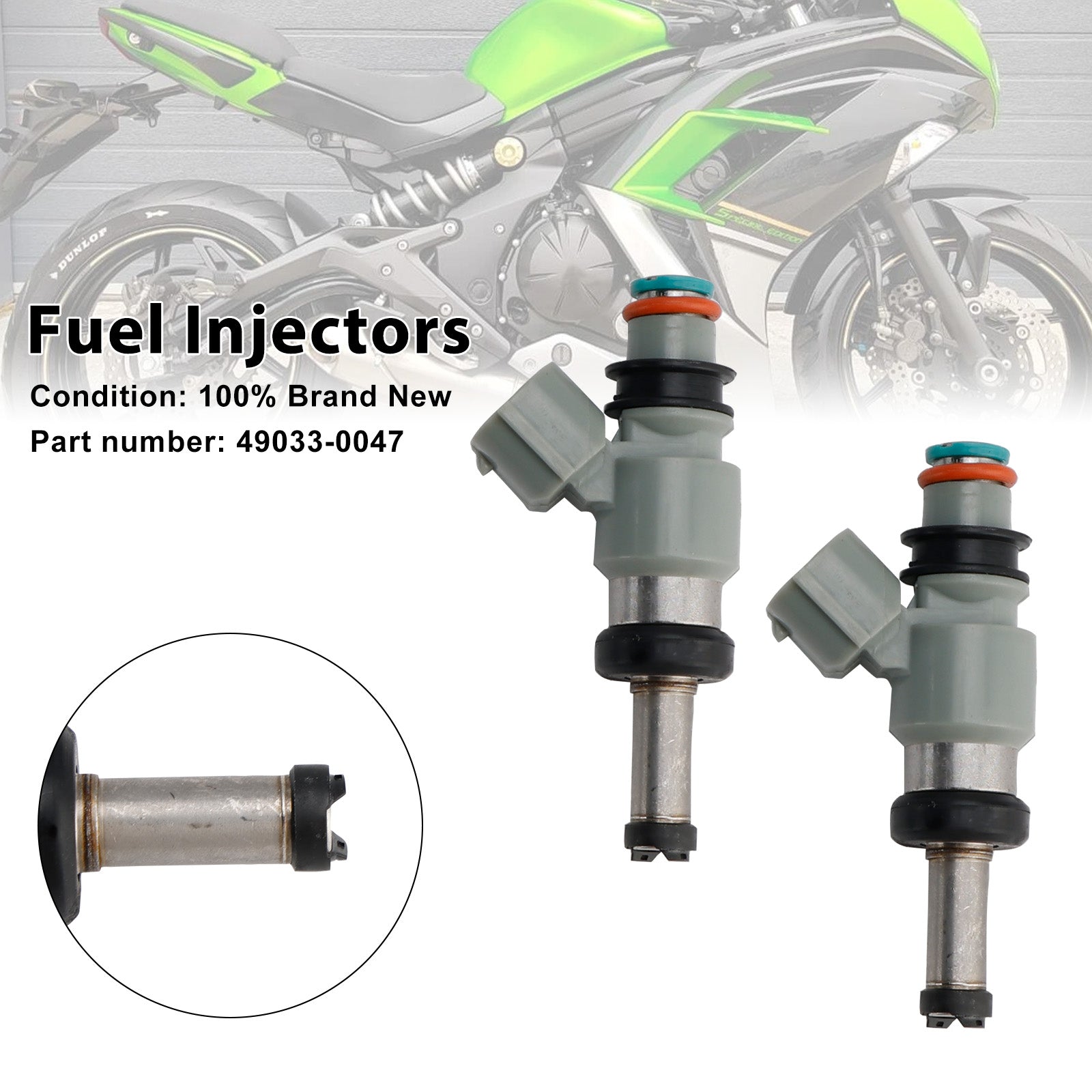 Kawasaki Ninja 400 18-24 Eliminator Z500 NINJA 500 2PCS 49033-0047 Fuel Injectors