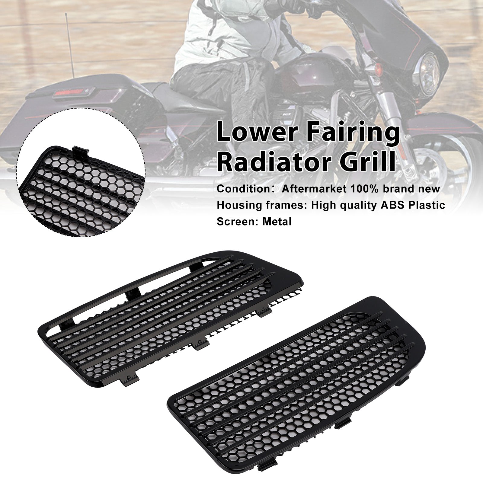 Road Glide King FLHR Special FLTRXS Lower Fairing Radiator Grill