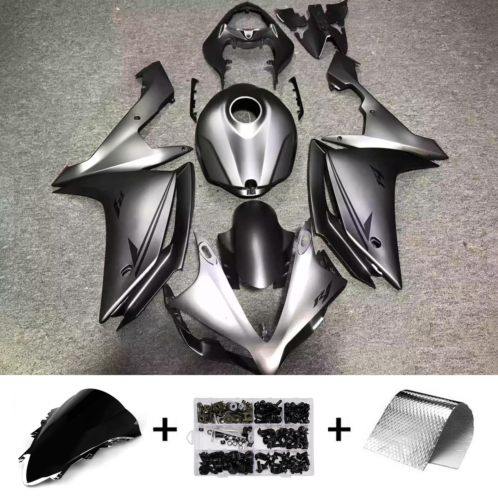 Amotopart 2007-2008 Yamaha YZF 1000 R1 Silver Fairing Kit