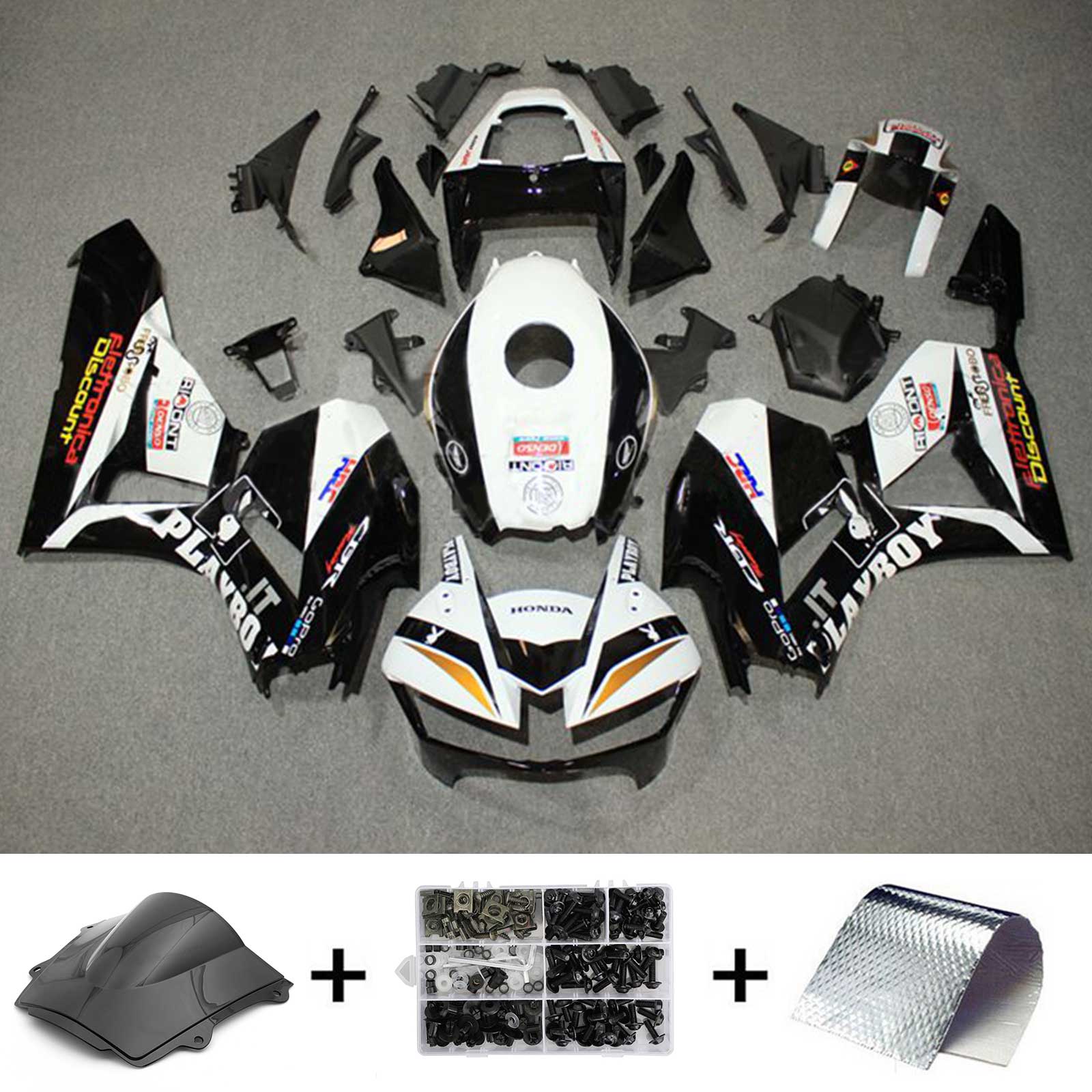 Amotopart 13-25 US ver. & 13-23 European ver. F5 CBR600RR Honda Black&White Style2 Fairing Kit