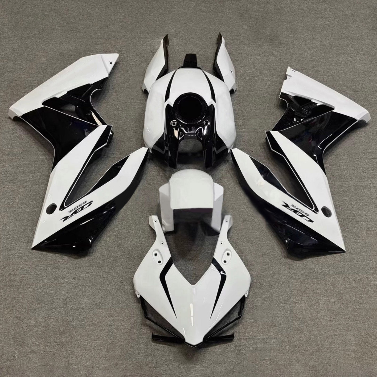 Amotopart 2024-2026 Honda CBR650R White&Black Fairing Kit