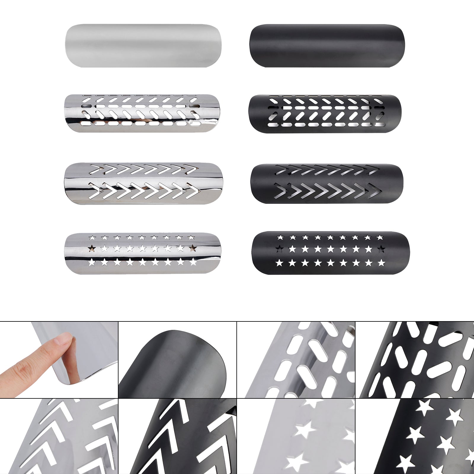 Motorcycle Scooter Cub BlackD Exhaust Side Bracker Cover Steel Decorative Cover