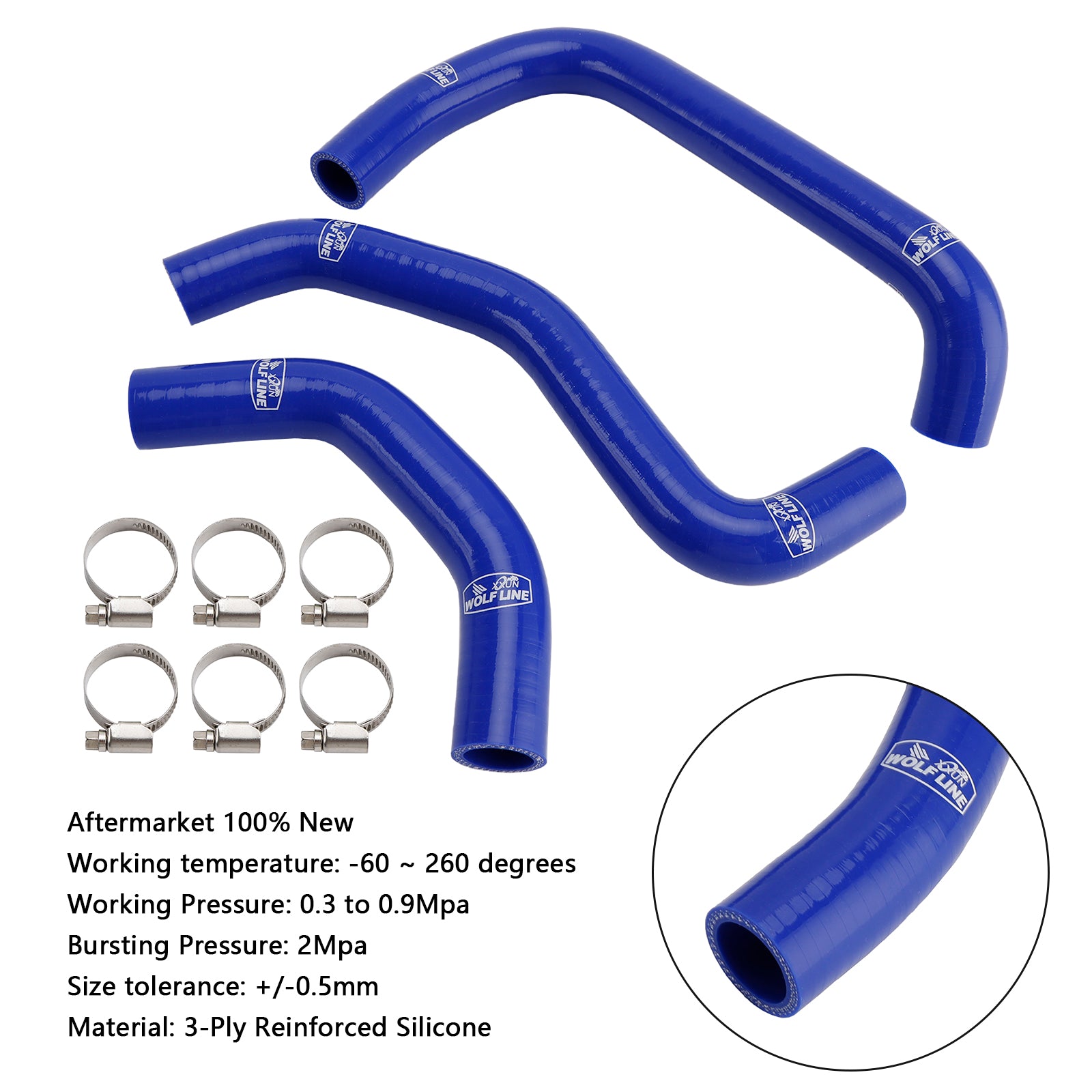 2021-2025 Kawasaki ZX10R ZX-10RR Silicone Radiator coolant Hose