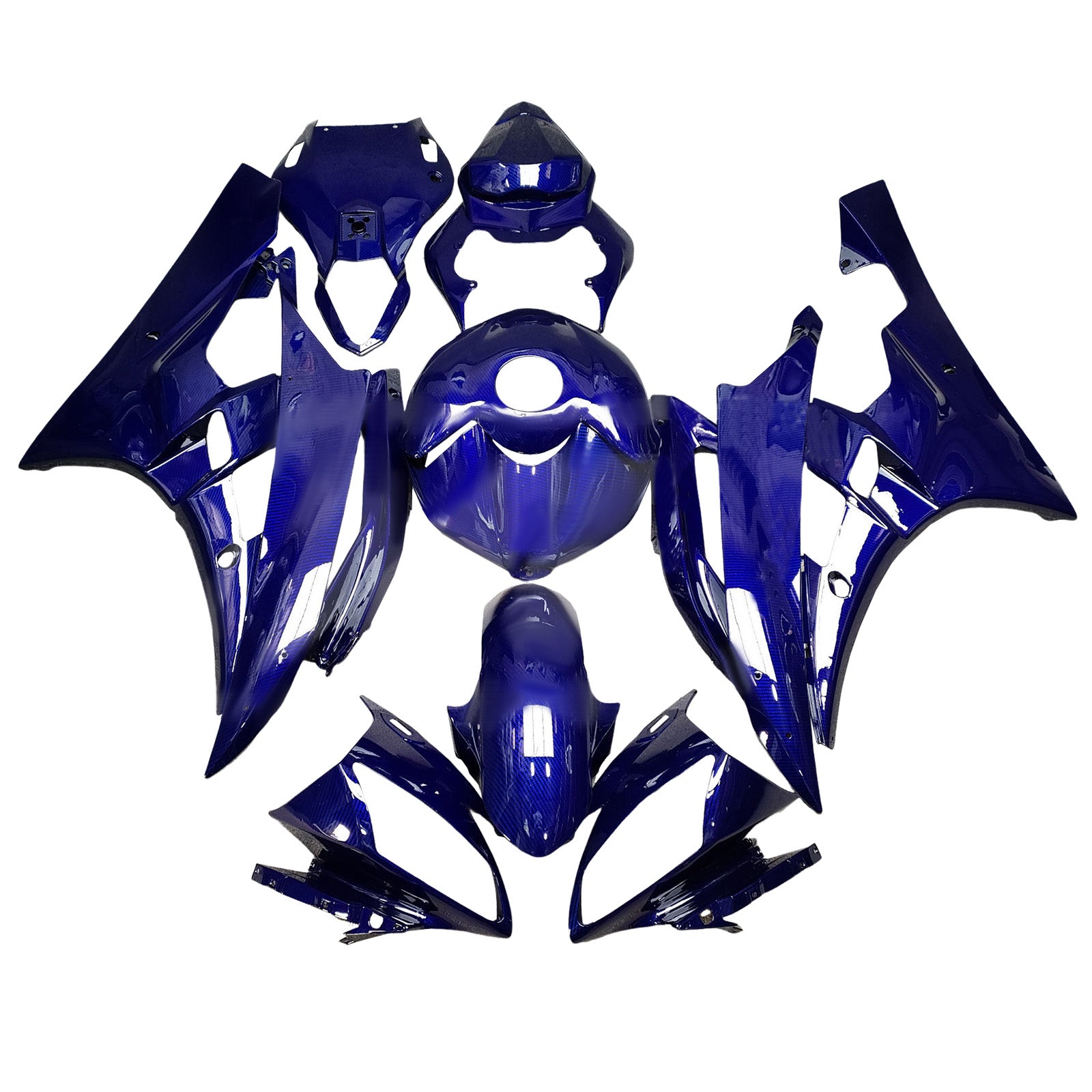 Amotopart 2006-2007 Yamaha YZF-R6 Blue Carbon Fiber Pattern
Fairing Kit