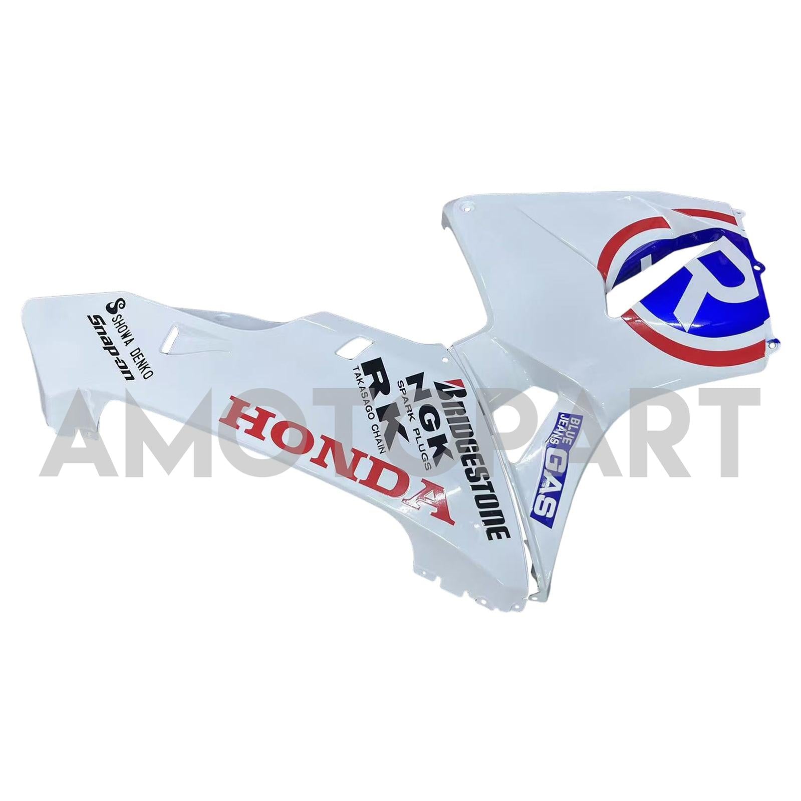 Amotopart 2003-2004 Honda CBR600RR Blanc Rouge & Kit de carénage Blue Line