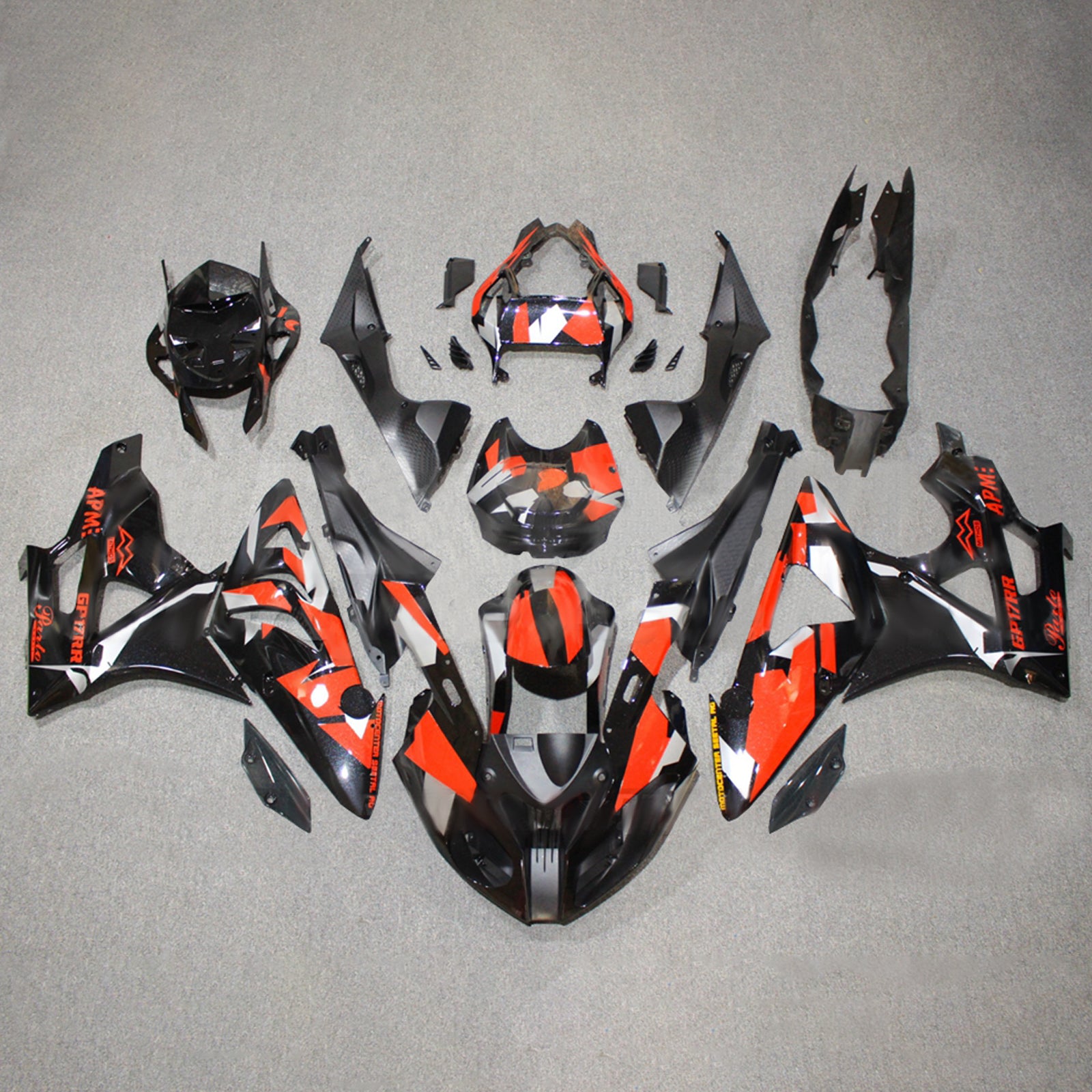 Amotopart 2009-2014 BMW S1000RR Kit de carénage rouge noir brillant