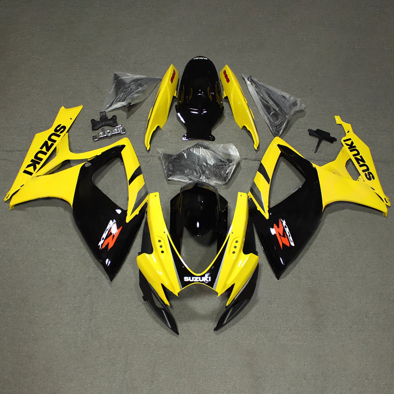 Amotopart 2006-2007 Suzuki GSXR 600/750 Yellow Black Fairing Kit