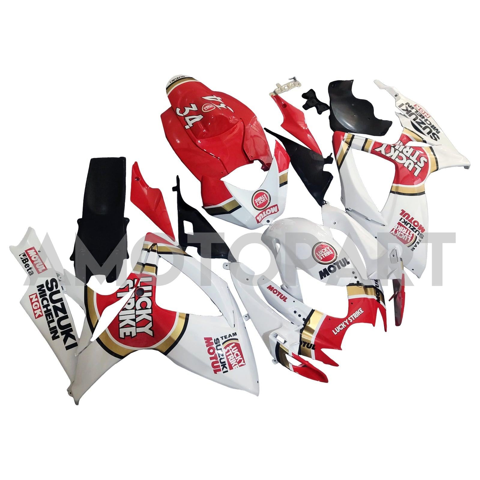 Amotopart 2006-2007 Suzuki GSXR 600/750 White Red Fairing Kit