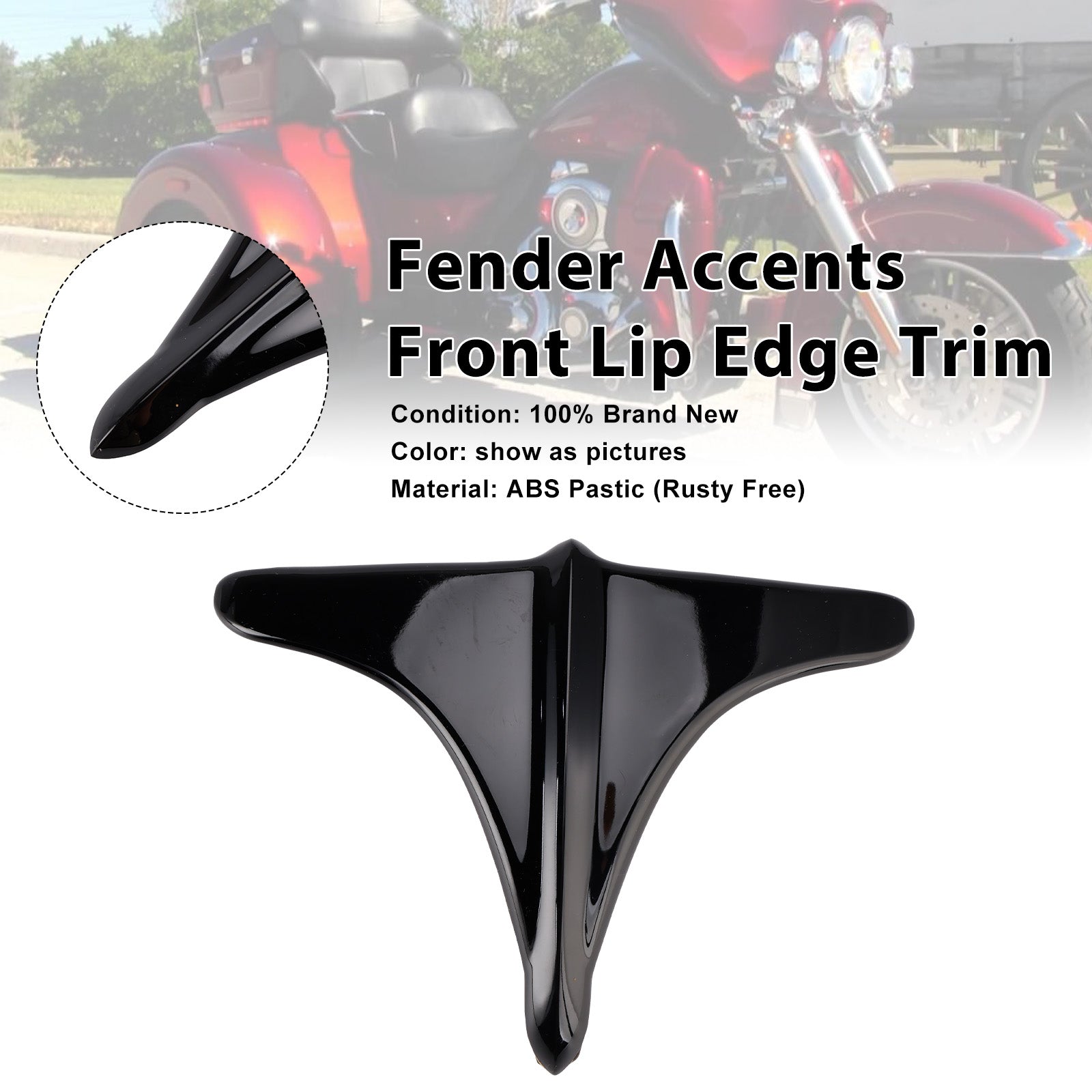 2009-2023 Street Tri Glide ABS Acentos de guardabarros trasero Borde del borde delantero