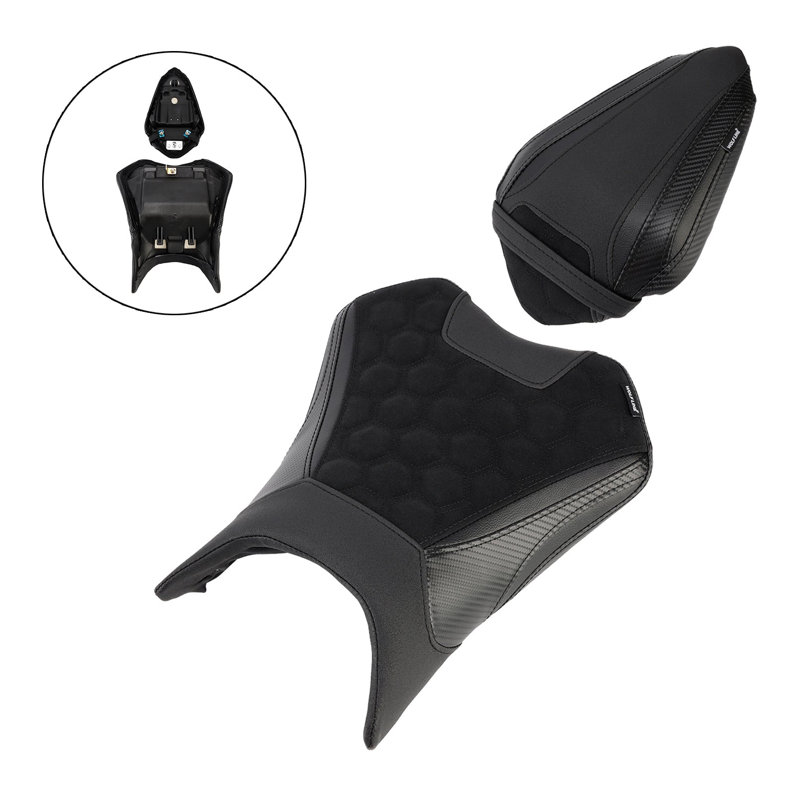 24-25 Kawasaki Ninja 500 Z500 Front&REar Raider Beifahrer-Kissen-Set Grün