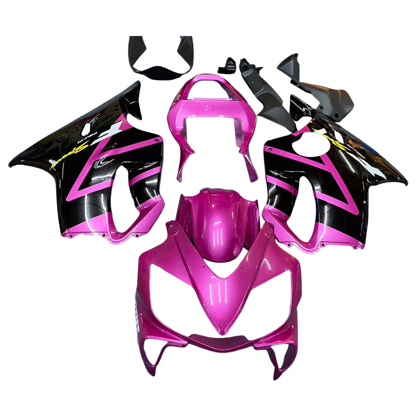Amotopart 2001-2003 Honda CBR600 F4i Black/Pink Fairing Kit