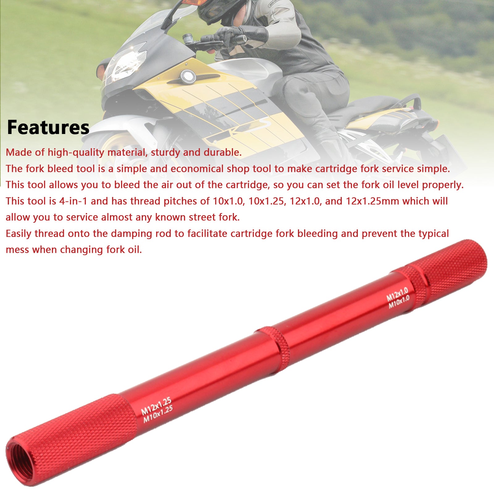 Universal Motorcykelgaffel Bleed Tool DIY Suspension Reparera spjällstång