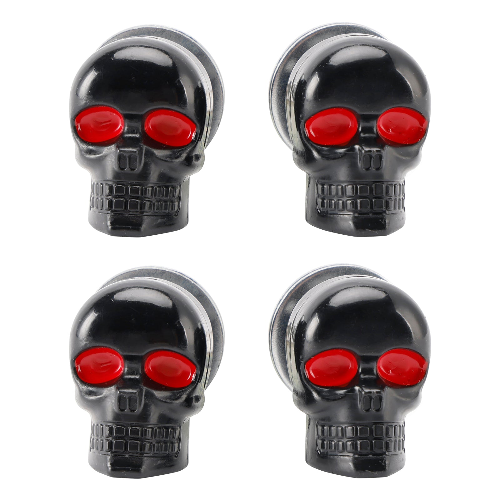 X4 M6 Plastic Custom Head Skull License Plate Frame Screws Bolts Hardware Black