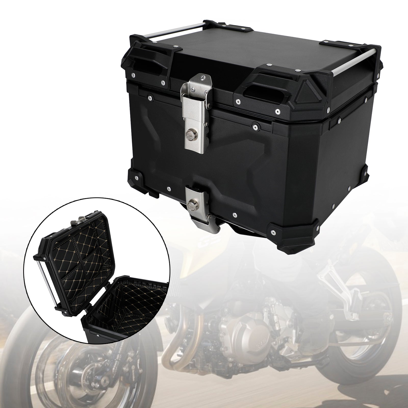 BMW R1200GS R1250GS F750GS 65L PACK TRUNK TRUNK PLAX TOP BAGAGE Pudełko Universal