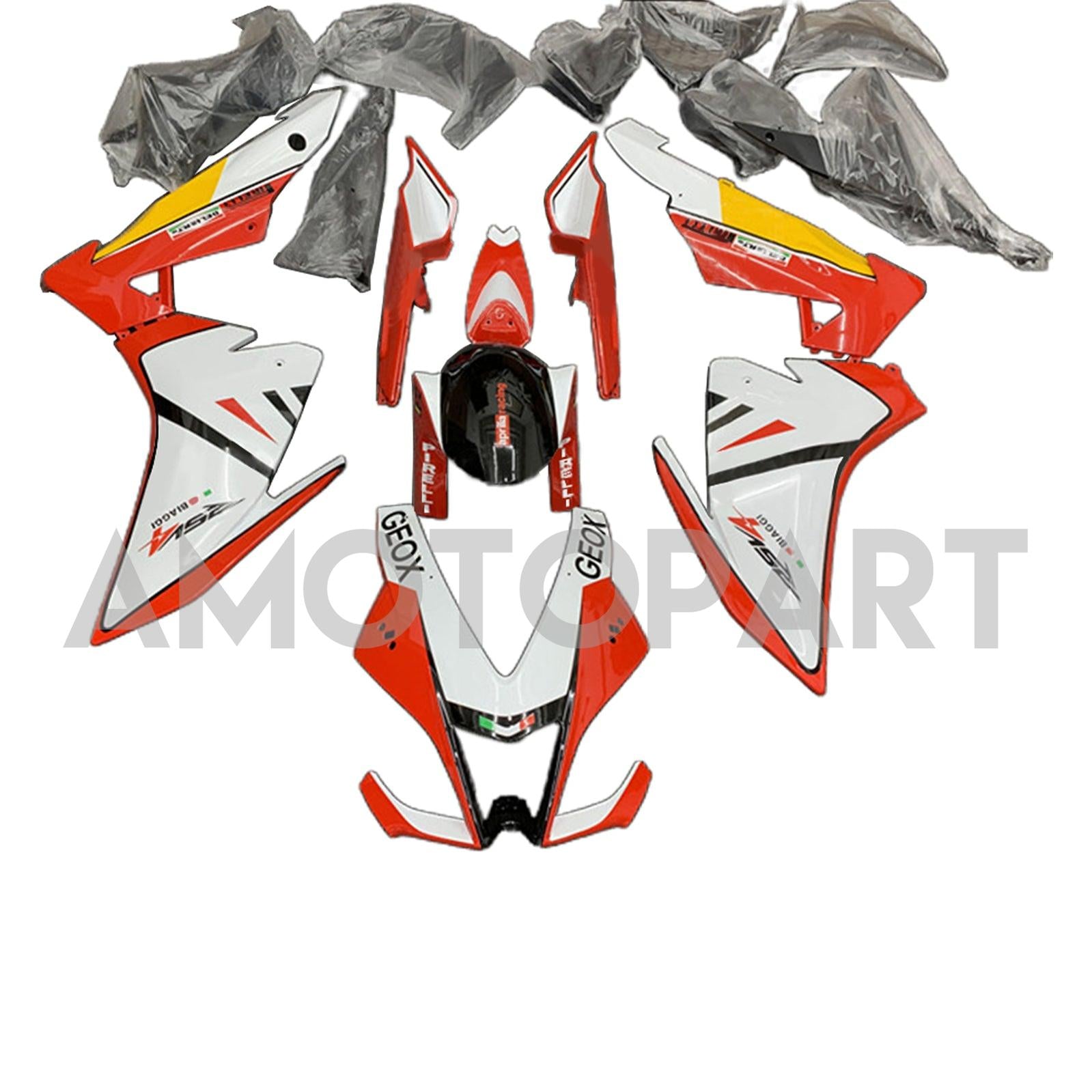 Amotopart 2009-2015 RSV4 1000 Aprilia White&Red Style6 Fairing Kit